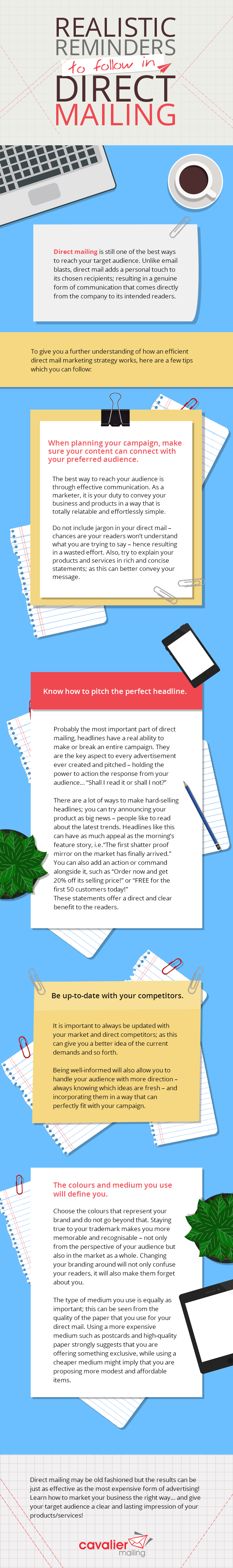 Realistic Reminders to Follow in Direct Mailing