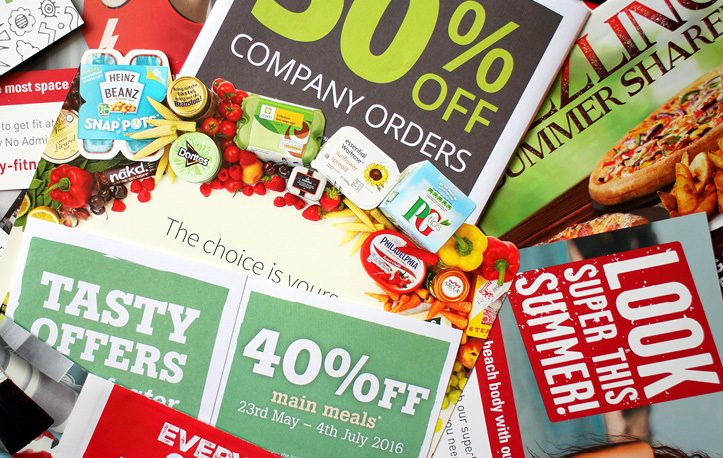 A range of different leaflets with offers